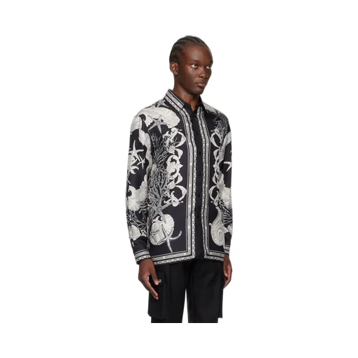 Versace Sea Printed Long Sleeved Buttoned Shirt