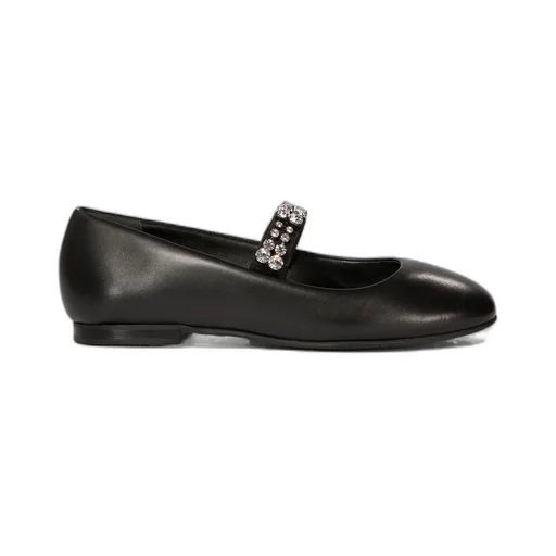 Casadei Embellished Round Toe Ballerinas