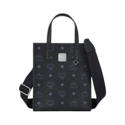 Mcm All-Over Logo Printed Mini Tote Bag