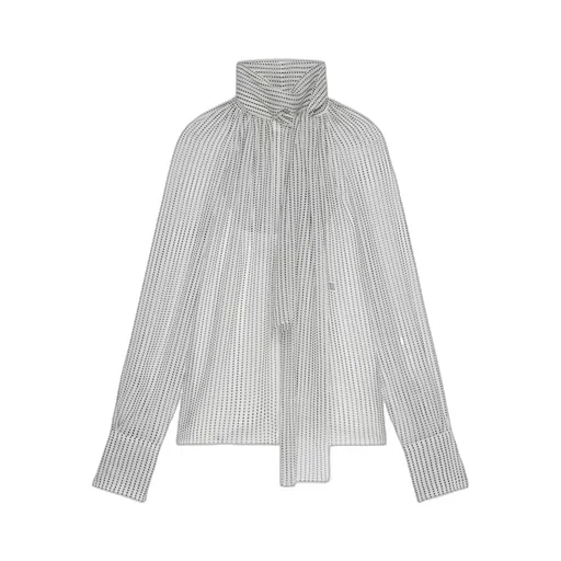 Givenchy Polka Dots Printed High-Neck Blouse