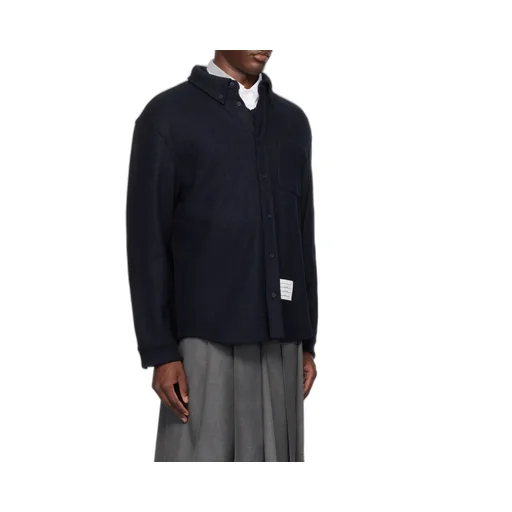 Thom Browne Herringbone Button-Up Overshirt