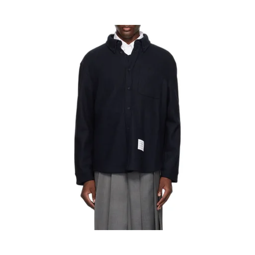 Thom Browne Herringbone Button-Up Overshirt