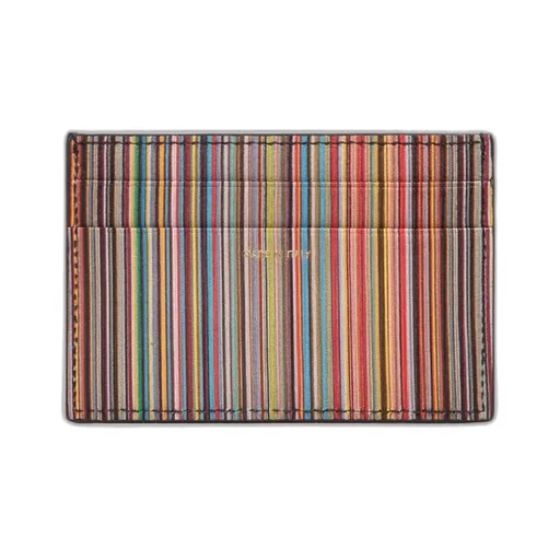Paul Smith Logo Embossed Striped Cardholder