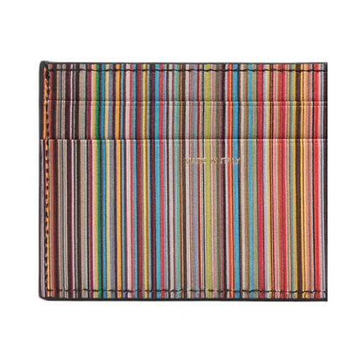Paul Smith Logo Embossed Striped Cardholder
