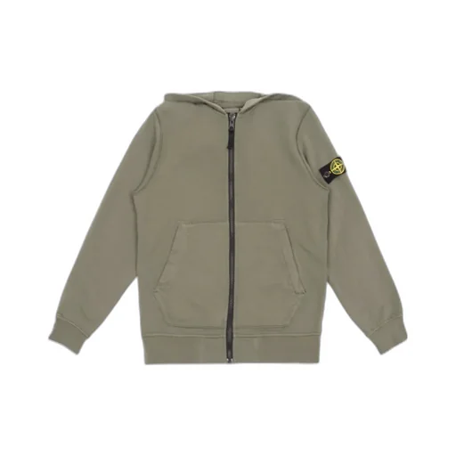 Stone Island Junior Compass-Patch Zip-Up Hooded Jacket