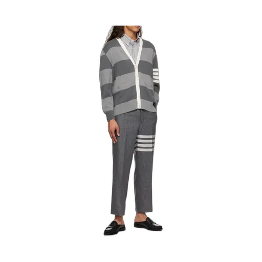 Thom Browne 4-Bar Stripe Detailed Flannel Trousers