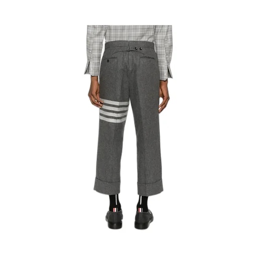 Thom Browne 4-Bar Stripe Detailed Flannel Trousers
