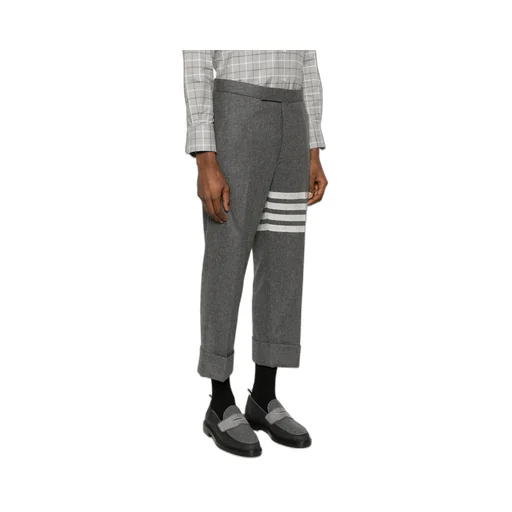 Thom Browne 4-Bar Stripe Detailed Flannel Trousers