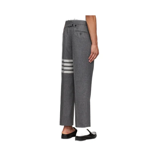 Thom Browne 4-Bar Stripe Detailed Flannel Trousers