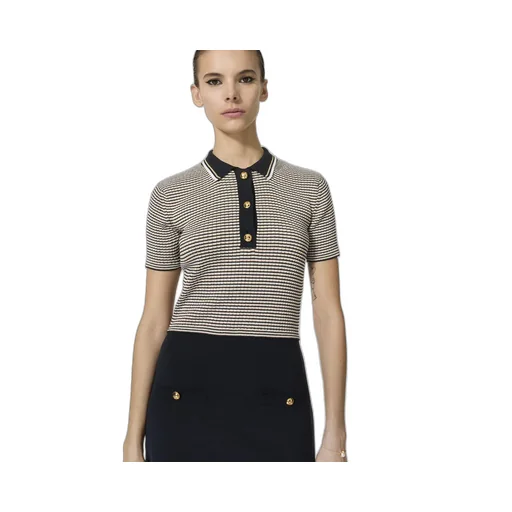 Valentino Striped Short-Sleeved Polo Dress