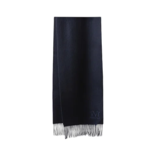 Max Mara Logo Embroidered Fringe Scarf