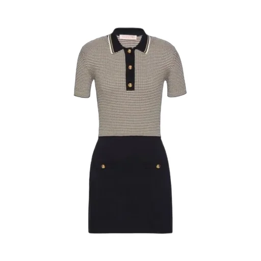 Valentino Striped Short-Sleeved Polo Dress
