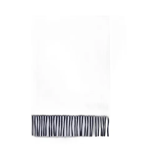 Max Mara Logo Embroidered Fringe Scarf