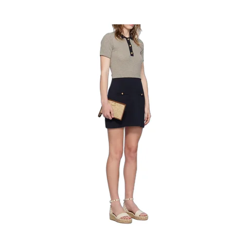 Valentino Striped Short-Sleeved Polo Dress