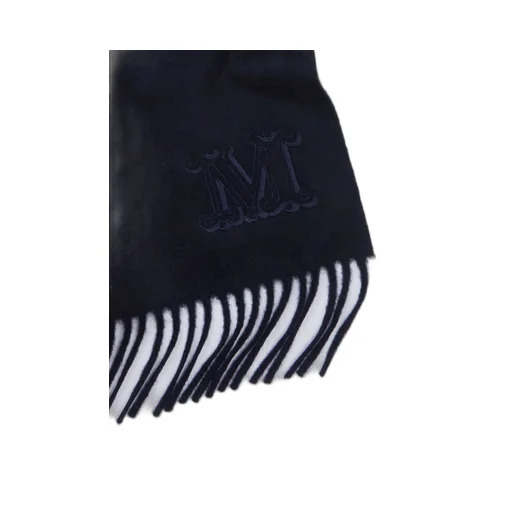 Max Mara Logo Embroidered Fringe Scarf