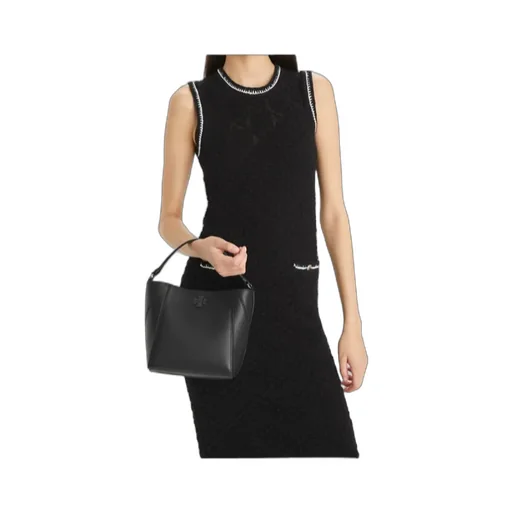 Tory Burch Small Mcgraw Logo Plaque Bucket Bag