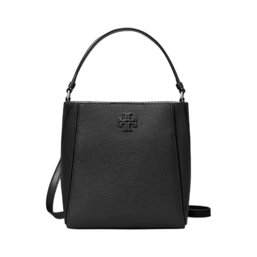 Tory Burch Small Mcgraw Logo Plaque Bucket Bag