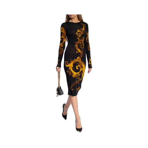 Versace Jeans Couture Watercolour Couture Long-Sleeved Midi Dress