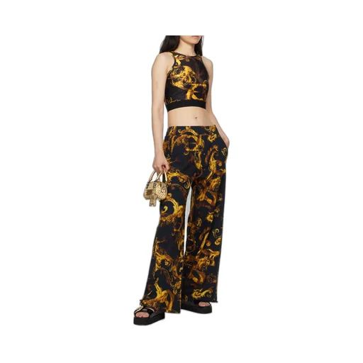 Versace Jeans Couture Magazine-Printed Sleeveless Cropped Top