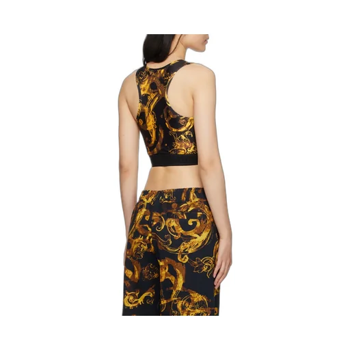 Versace Jeans Couture Magazine-Printed Sleeveless Cropped Top