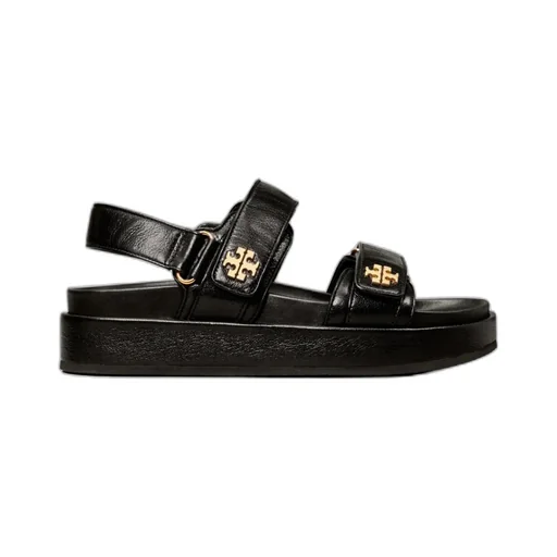 Tory Burch Motif Logo Plaque Double Strapped Sandals