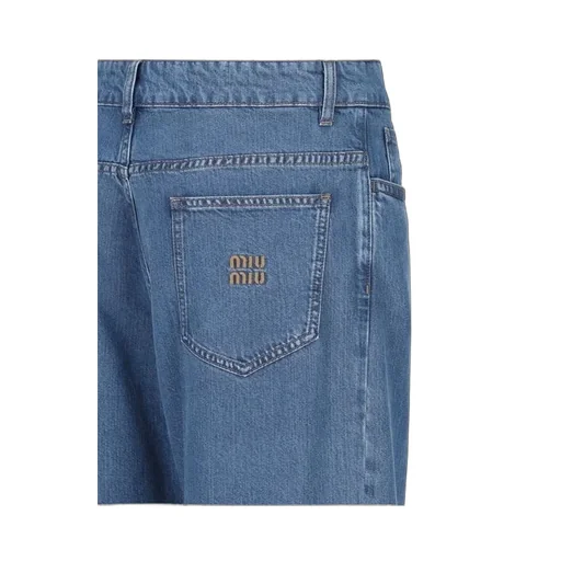 Miu Miu Logo-Embroidered Straight-Leg Denim Jeans