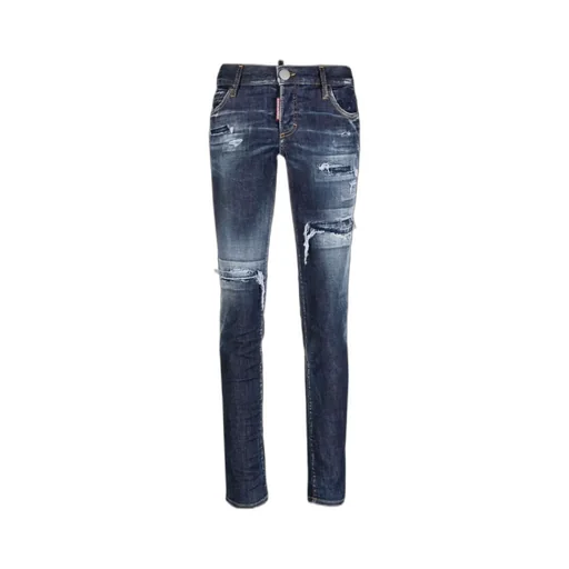 Dsquared2 Logo Patch Distressed Skinny Jeans