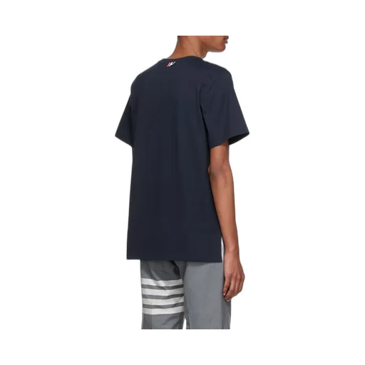 Thom Browne Logo Patch Crewneck T-Shirt
