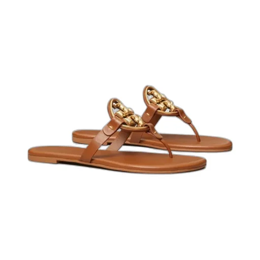 Tory Burch Miller Logo Plaque Thong Sandals