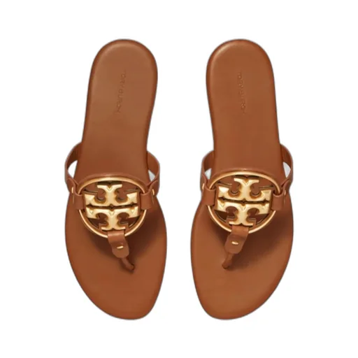 Tory Burch Miller Logo Plaque Thong Sandals