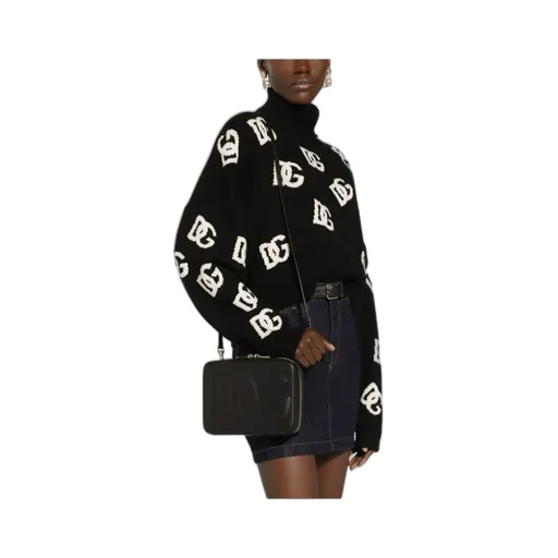 Dolce & Gabbana Dg Logo Intarsia High Neck Sweater