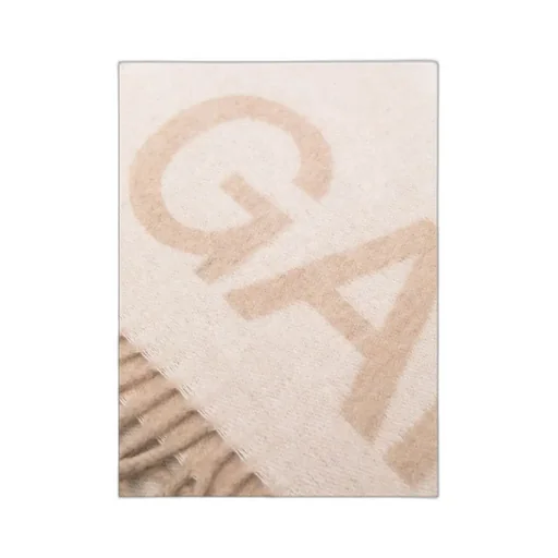 Ganni Logo Intarsia Fringed Scarf