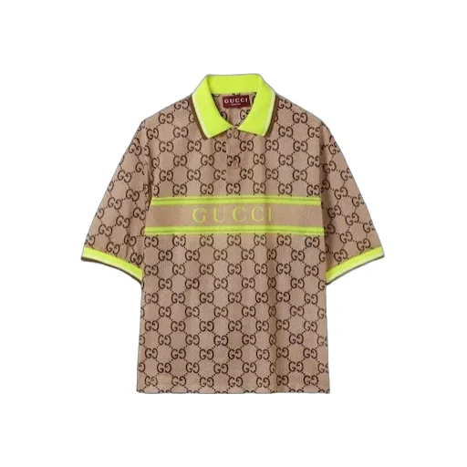 Gucci Mesh Gg Printed Polo Shirt