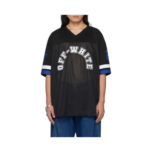 Off-White V-Neck Short-Sleeved T-Shirt