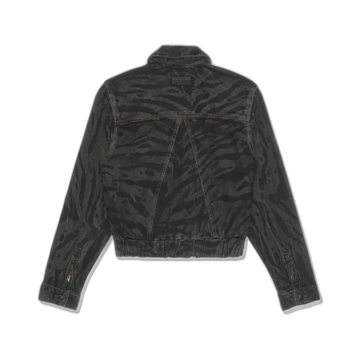 Ganni Zebra Printed Cropped Jacket