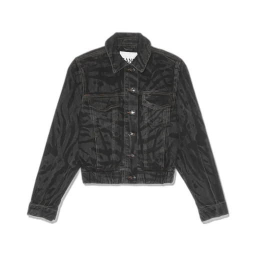 Ganni Zebra Printed Cropped Jacket