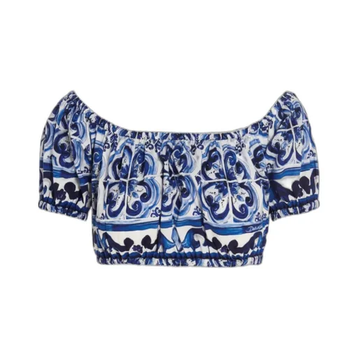 Dolce & Gabbana Mediterraneo Printed Off-Shoulder Top