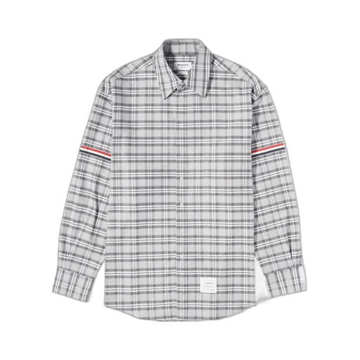 Thom Browne Prince Of Wales Check Twill Armband Oversized Shirt
