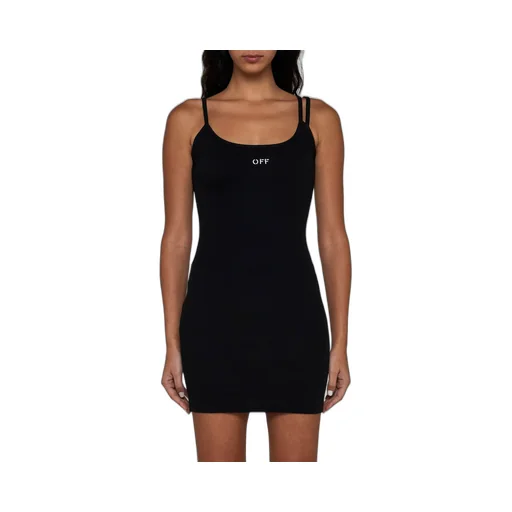 Off-White Logo Embroidered Sleeveless Dress