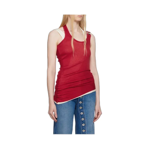 Ribbed Twisted Double-Layer Tank Top