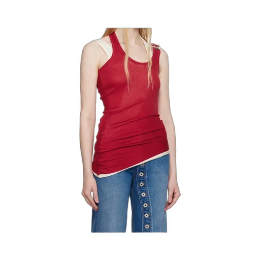 Ribbed Twisted Double-Layer Tank Top
