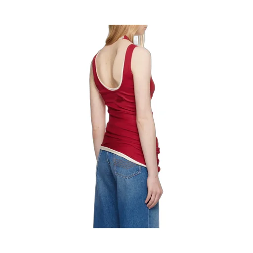 Ribbed Twisted Double-Layer Tank Top