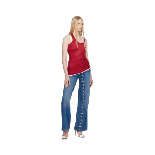 Ribbed Twisted Double-Layer Tank Top