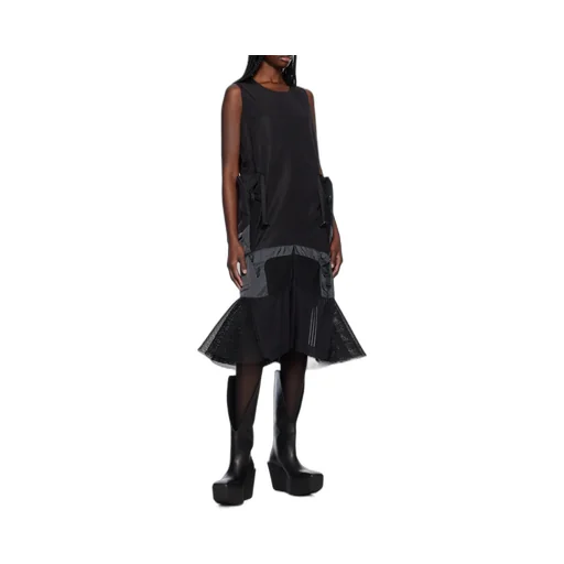 Black Paneled Midi Dress