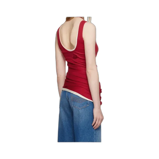 Ribbed Twisted Double-Layer Tank Top