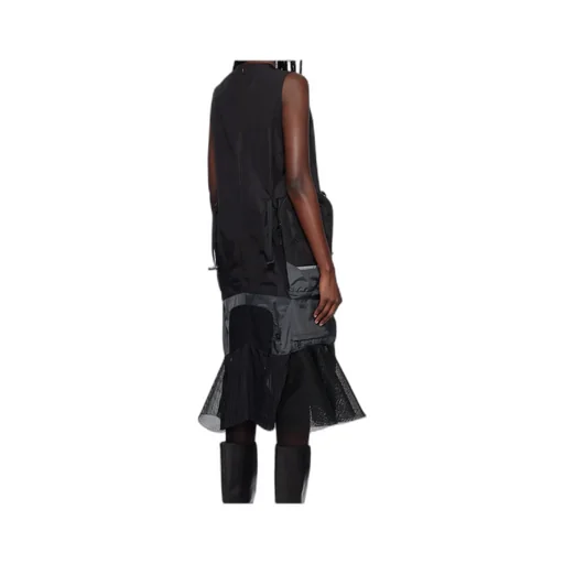 Black Paneled Midi Dress