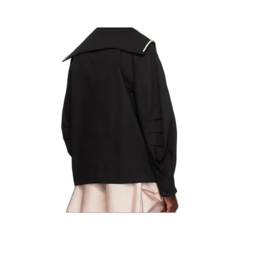 Beaded Sailor Collar Workwear Jacket