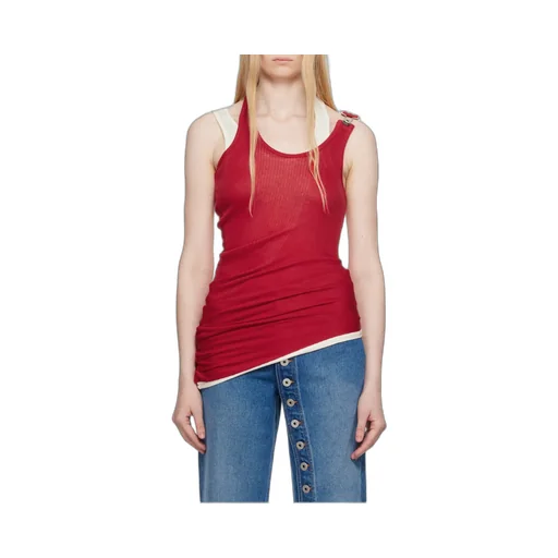 Ribbed Twisted Double-Layer Tank Top