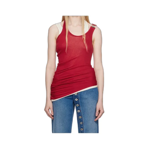 Ribbed Twisted Double-Layer Tank Top
