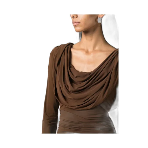 Cowl-Neck Draped Maxi Dress